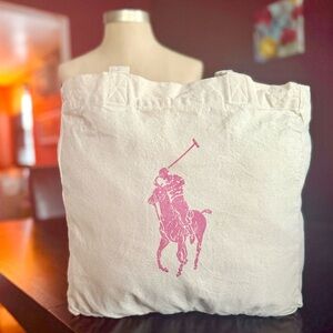 Polo Ralph Lauren Pink Pony Canvas Tote Bag